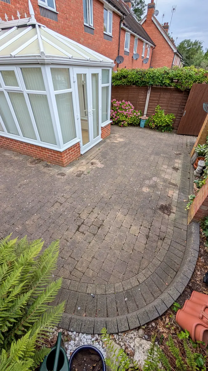 Outdoor paving before pressure washing in Ipswich